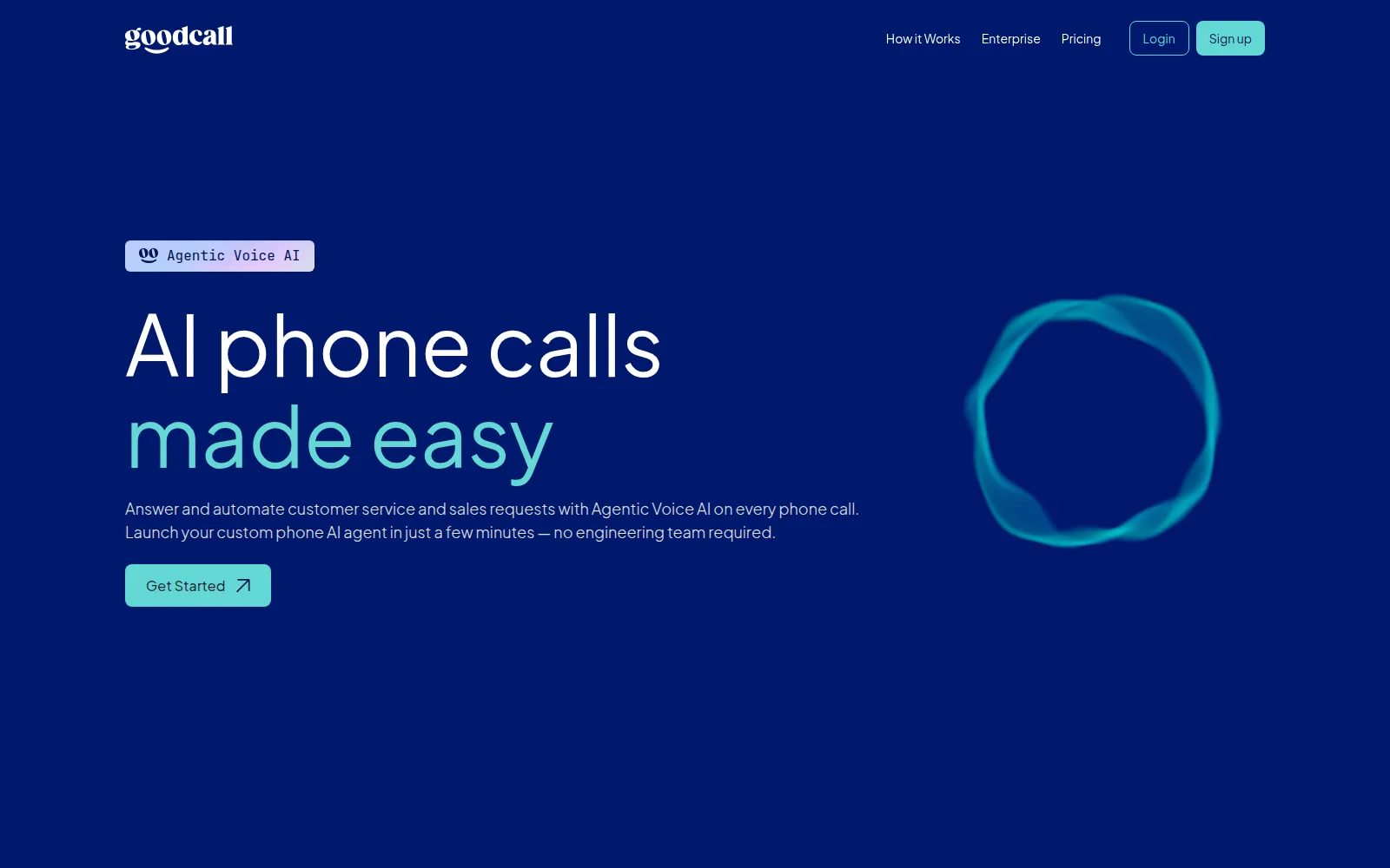 Goodcall, as it looks on screen.
