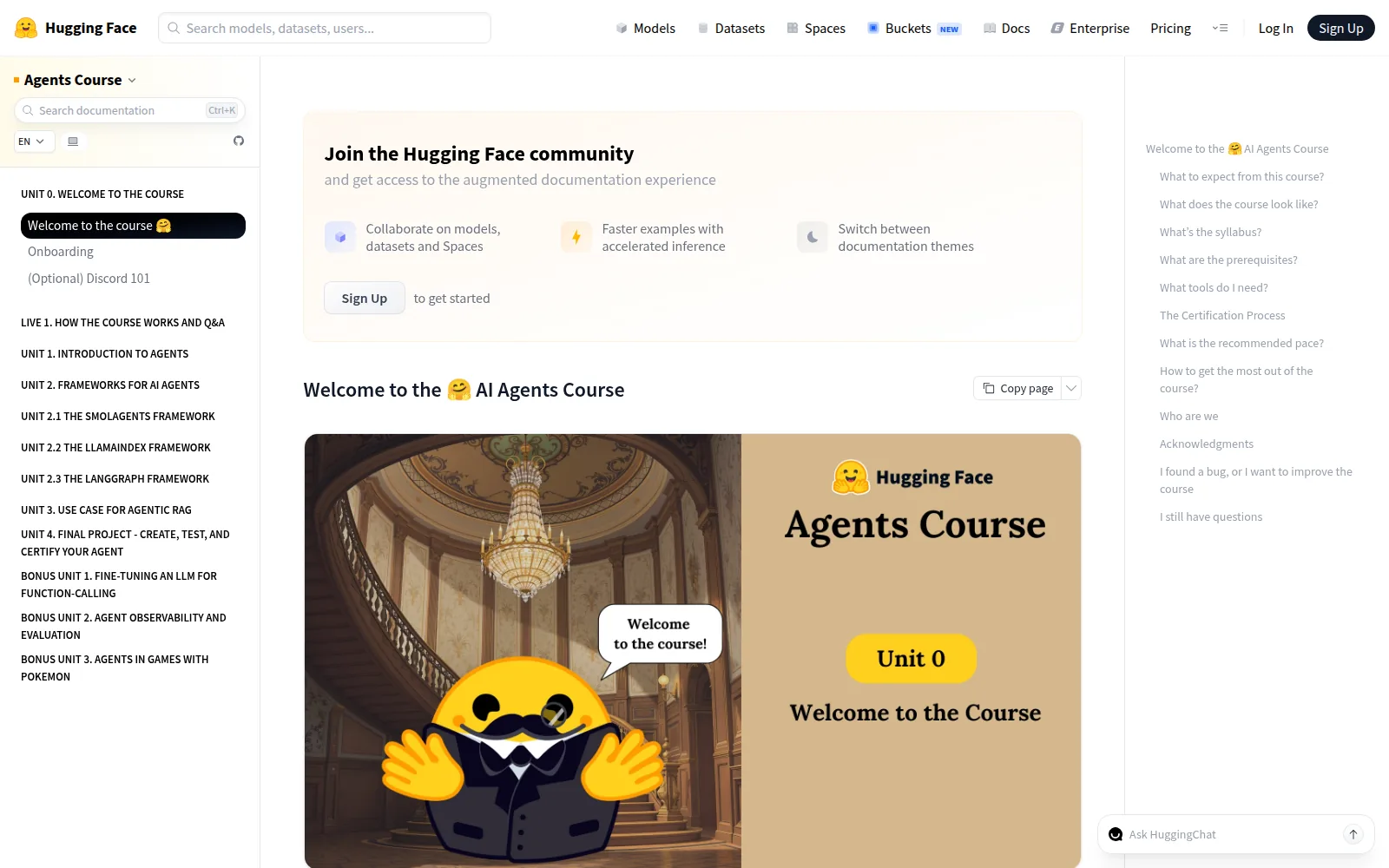 AI Agents Course, as it looks on screen.