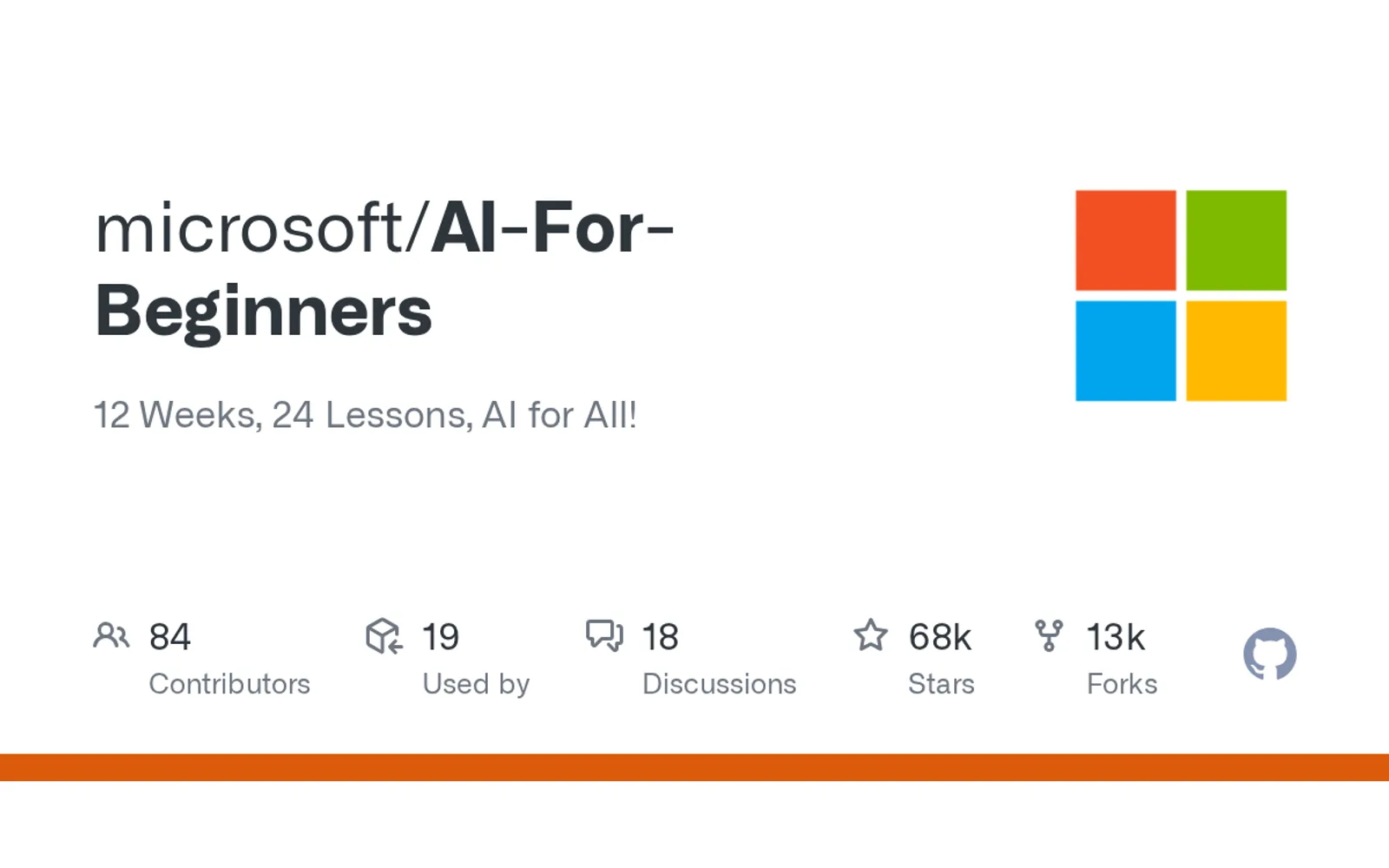 AI for Beginners, as it looks on screen.