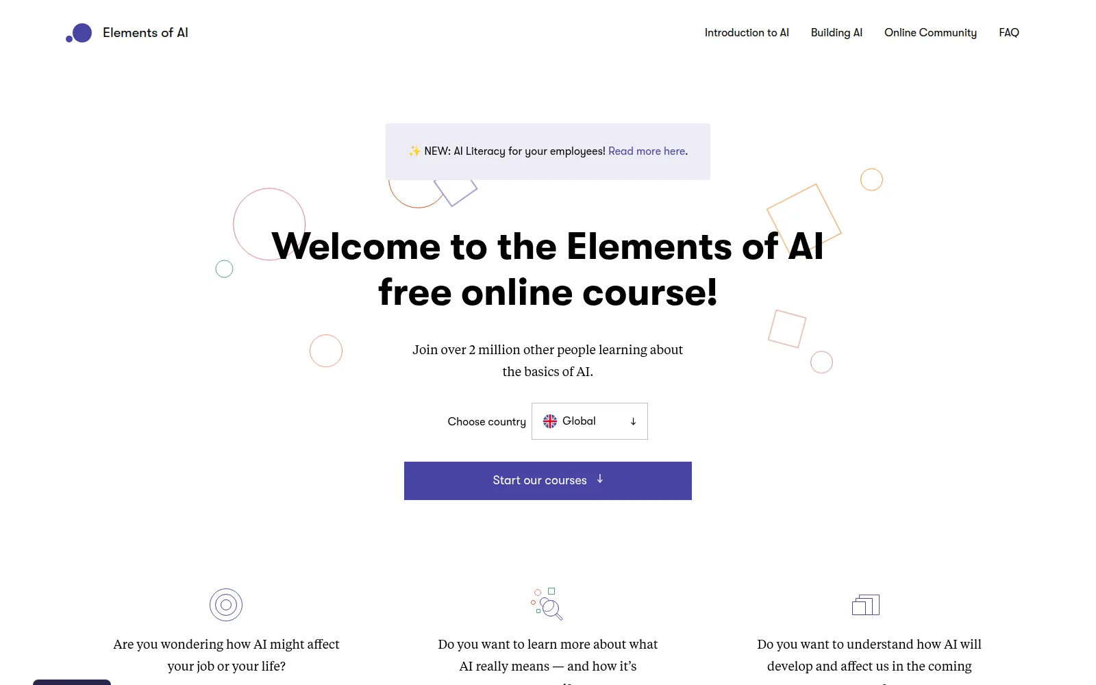 Elements of AI, as it looks on screen.